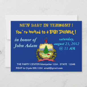 Invitation baby shower avec drapeau du Vermont