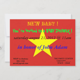Invitation baby shower avec drapeau du Vietnam