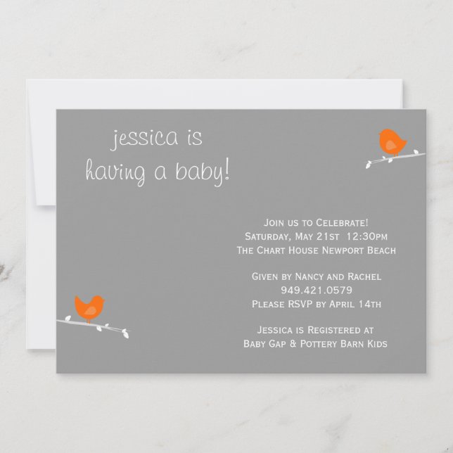 Invitation baby shower avec enveloppes corresponda (Devant)