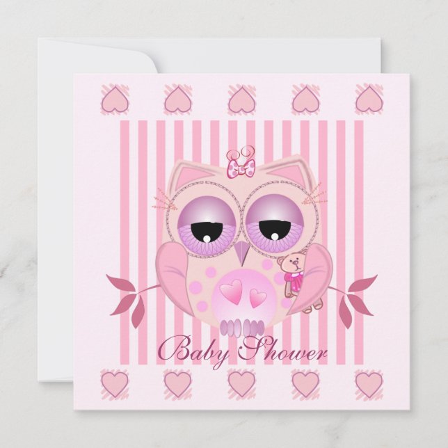 Invitation baby shower avec jolie petite fille Hib (Devant)