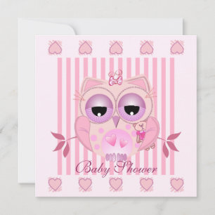 Invitation baby shower avec jolie petite fille Hib