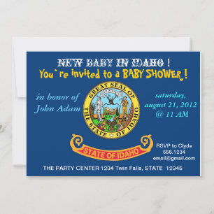 Invitation baby shower avec le drapeau de l'Idaho
