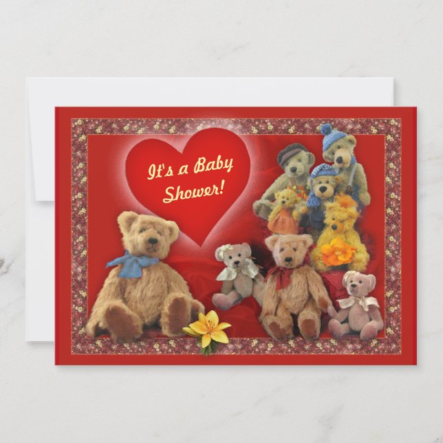 Invitation baby shower avec Nounours (Devant)