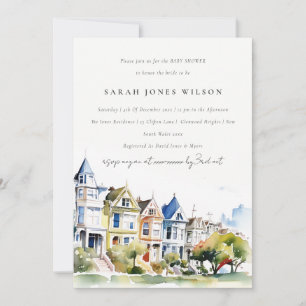 Invitation Baby Shower avec paysage des Painted Ladies de San