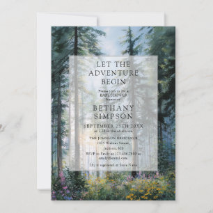 Invitation Baby Shower Aventure Florale Aquarelle de la Forêt