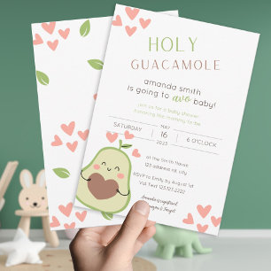 Invitation Baby shower Avocado, Baby Girl