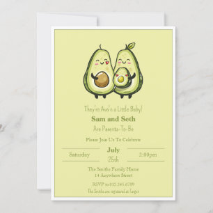 Invitation Baby shower Avo'n a Baby Avocado