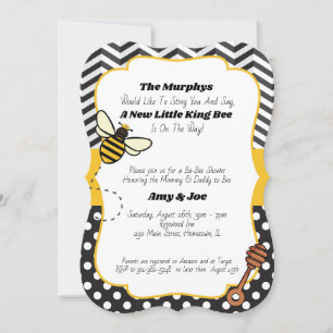 Invitation Baby shower Ba-Bee   King/Queen Bee