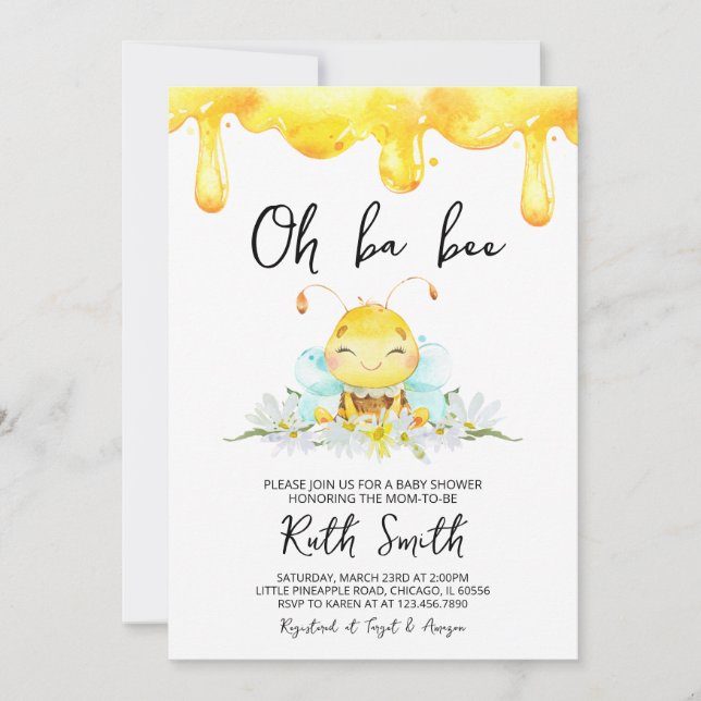 Invitation Baby shower BaBee (Devant)