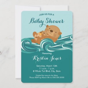 Invitation Baby shower Baby Otter