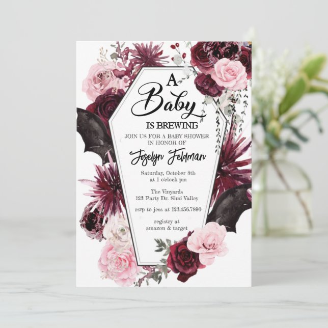 invitation baby shower, Baby shower Halloween, (Debout devant)