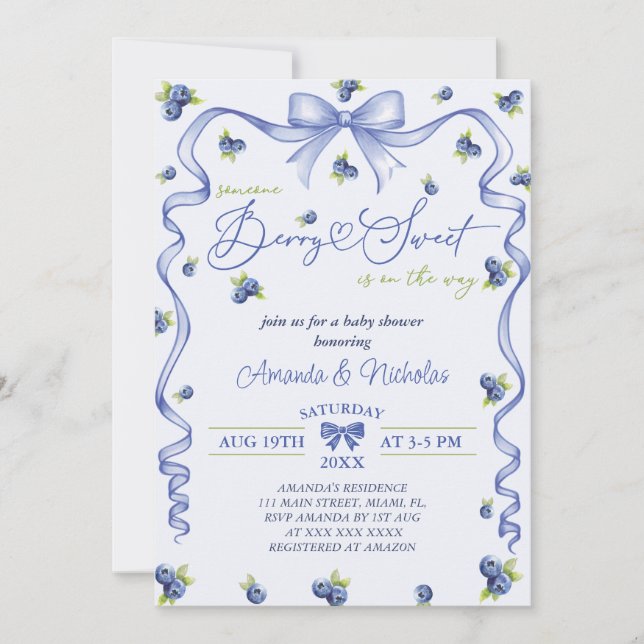 Invitation Baby Shower Baie Bleue  (Devant)