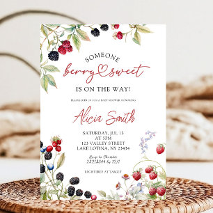 Invitation Baby shower baies sauvages