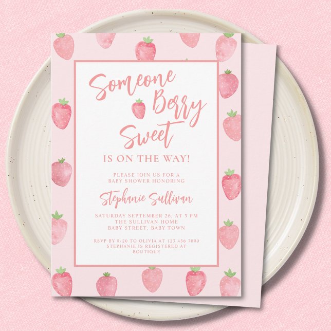 Invitation Baby Shower Baies Sucrées Fille (Créateur téléchargé)