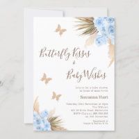 Baby shower Baisers Floral Boho bleu