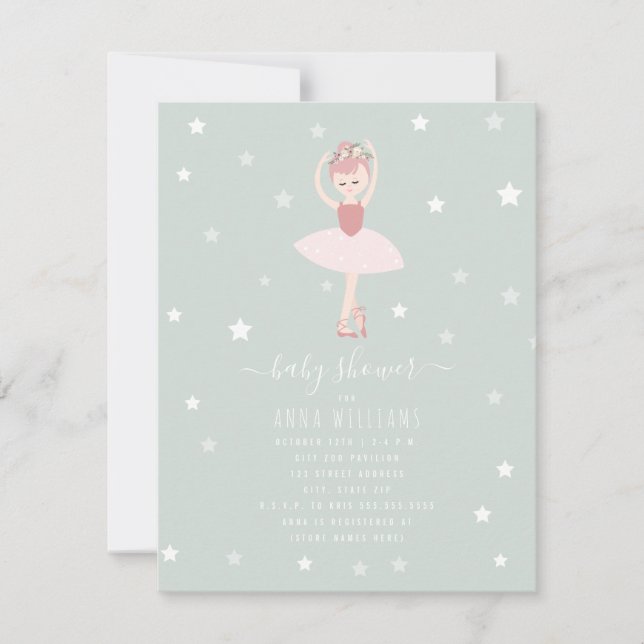 Invitation Baby shower Ballerina (Devant)