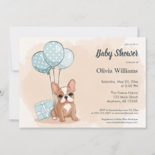 Invitation Baby shower Ballons Ballons Bleu Bleu Bleu Bleu po