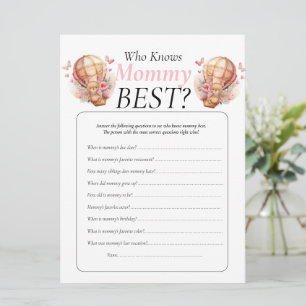 Invitation Baby Shower. ballons ours en peluche Fille Qui Sai