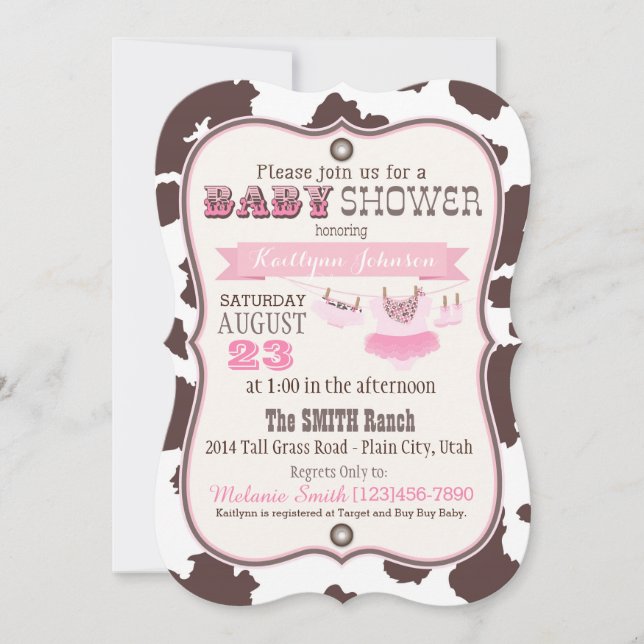 Invitation Baby shower Bandanna Tutu (Devant)