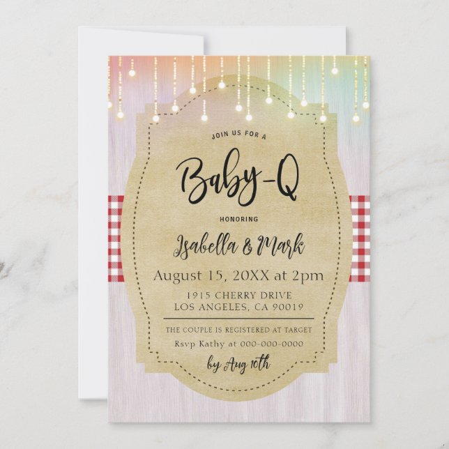 Invitation Baby shower barbecue Baby-Q (Devant)