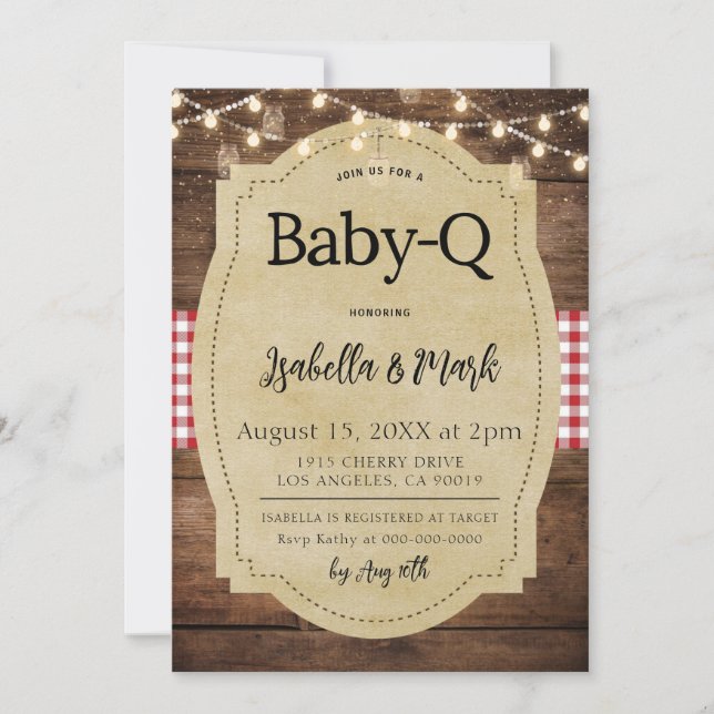 Invitation Baby shower barbecue Baby-Q (Devant)