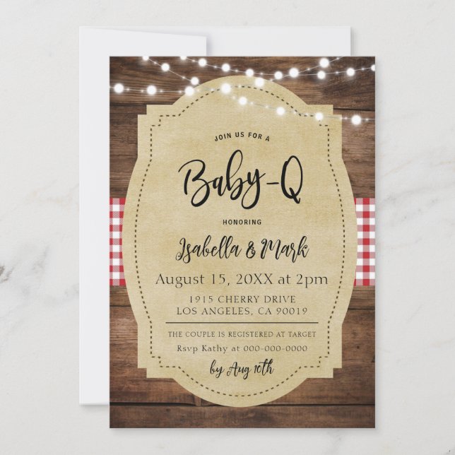Invitation Baby shower barbecue Baby-Q (Devant)