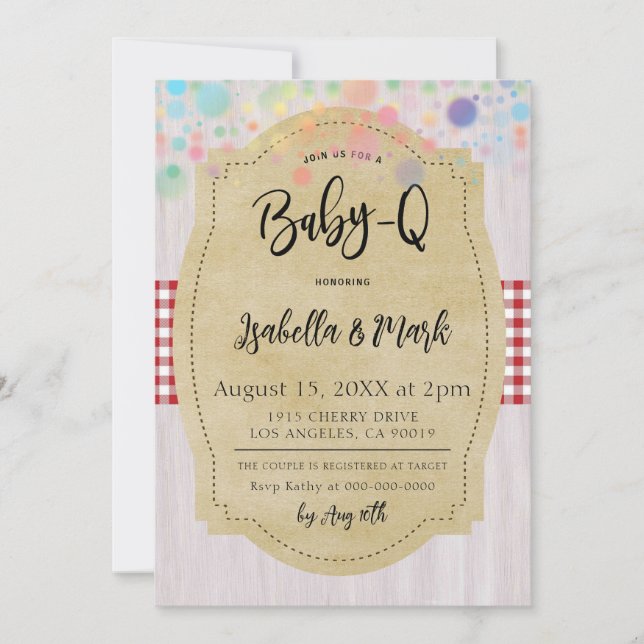 Invitation Baby shower barbecue Baby-Q (Devant)