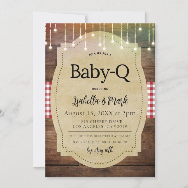 Invitation Baby shower barbecue Baby-Q (Devant)