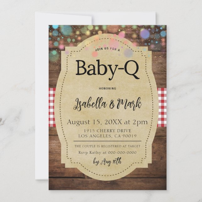 Invitation Baby shower barbecue Baby-Q (Devant)