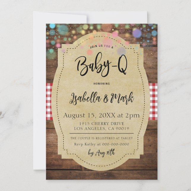 Invitation Baby shower barbecue Baby-Q (Devant)