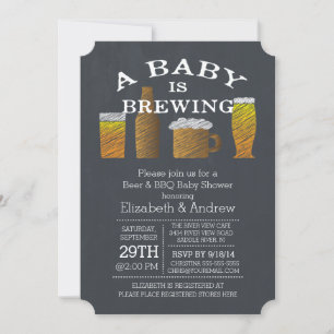 Invitation Baby shower barbecue couple Baby Brewing