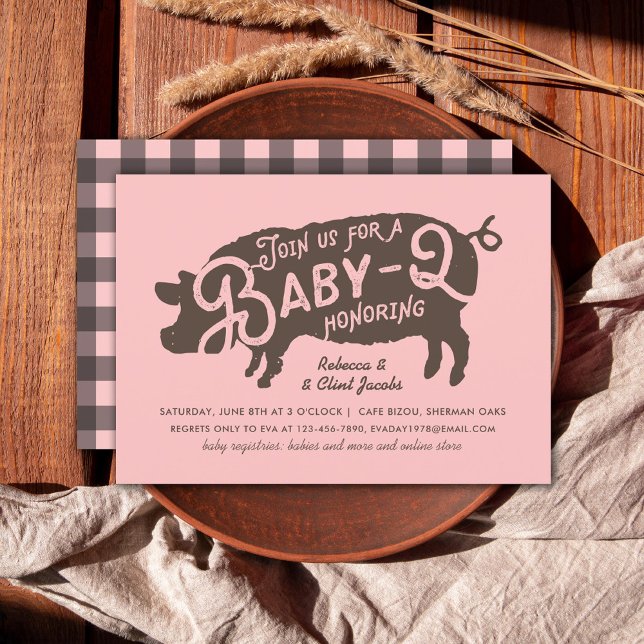 Invitation Baby shower barbecue moderne Baby Q Typographie Vi (Créateur téléchargé)