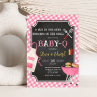 Baby shower barbecue rose En vichy