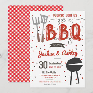 Invitation Baby shower barbecue rouge BaByQ BBQ