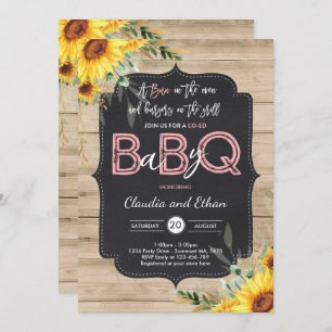 Invitation Baby shower barbecue Sunflower Baby Q Douche pour