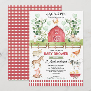 Invitation Baby shower Barnyard de Sweet Farm Animals
