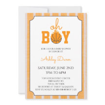 Baby Shower Basket-ball Rayures Orange