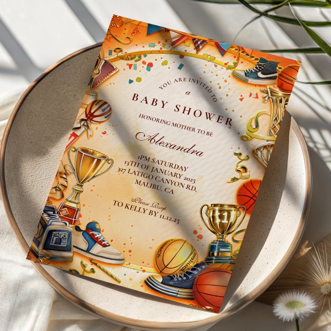 Invitation Baby Shower Basket-ball Toute Étoile (Créateur téléchargé)