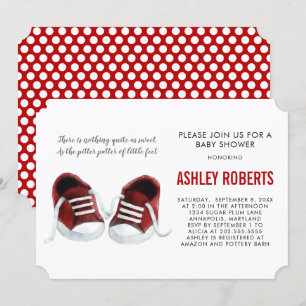 Invitation Baby shower Basket rouge Invitation, garçon ou fil