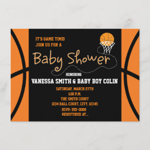 Invitation Baby shower BASKETBALL Typographie Partie Invitati