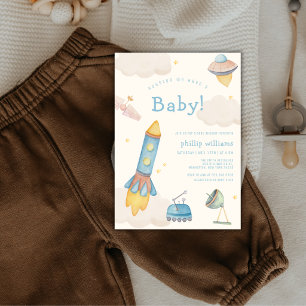 Invitation Baby Shower Bateau Spatial Bohème Fusée
