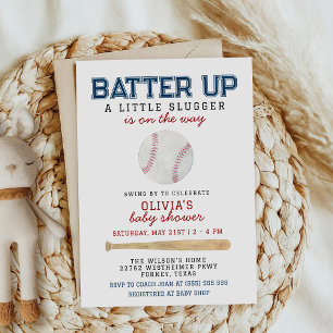 Invitation Baby shower Batter Up Baseball