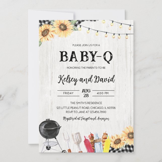 Invitation Baby shower BBQ (Devant)