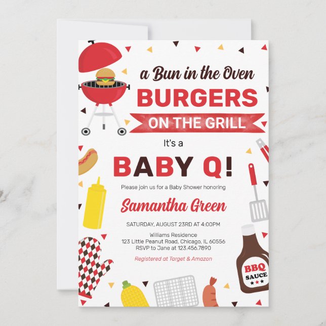 Invitation Baby shower BBQ (Devant)