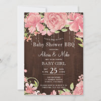 Baby shower BBQ arrière-cour rose rustique bébé fi