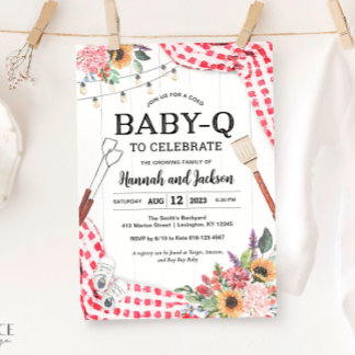 Invitation Baby shower BBQ Baby shower BabyQ