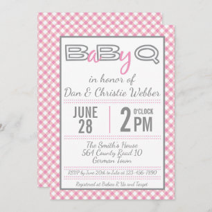 Invitation Baby shower BBQ BBQ rose