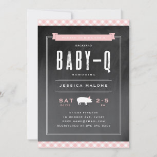 Invitation Baby Shower BBQ Bébé à Carreaux