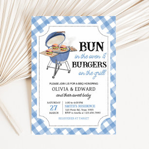 Invitation Baby shower BBQ Burger Bleu