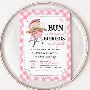 Invitation Baby shower BBQ Burger Rose